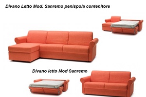 Divano letto Mod. Sanremo penisola contenitore - Nucleo